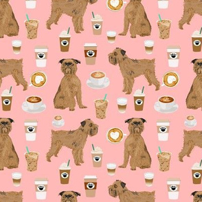 brussels griffon pink dogs fabric cute coffees fabric best coffee latte 