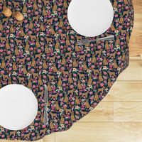 brussels griffon florals dog fabric cute floral vintage les fleurs fabric cute flowers and pets dog fabric