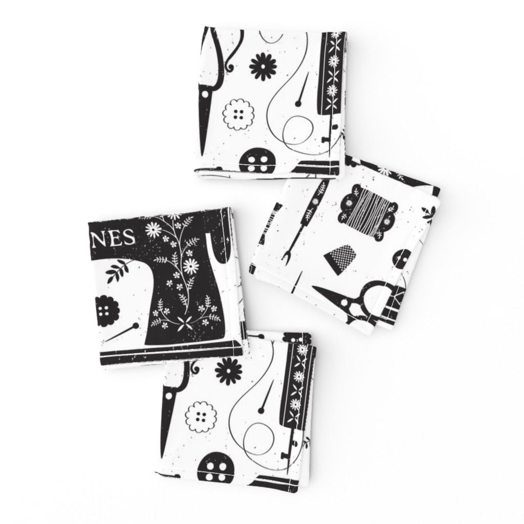 Sew Vintage // by petite_circus // sewing machine black and white