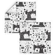 Sew Vintage // by petite_circus // sewing machine black and white