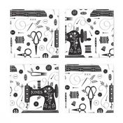 Sew Vintage // by petite_circus // sewing machine black and white