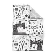 Sew Vintage // by petite_circus // sewing machine black and white