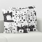 Sew Vintage // by petite_circus // sewing machine black and white