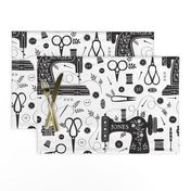 Sew Vintage // by petite_circus // sewing machine black and white