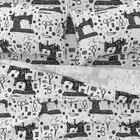 Sew Vintage // by petite_circus // sewing machine black and white