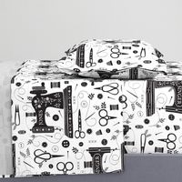 Sew Vintage // by petite_circus // sewing machine black and white