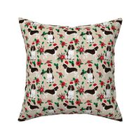 english springer spaniel dogs fabric poinsettia dogs fabric cute christmas dogs dog christmas fabric santa paws fabric