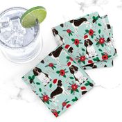 english springer spaniel dogs fabric poinsettia dogs fabric cute christmas dogs dog christmas fabric santa paws fabric