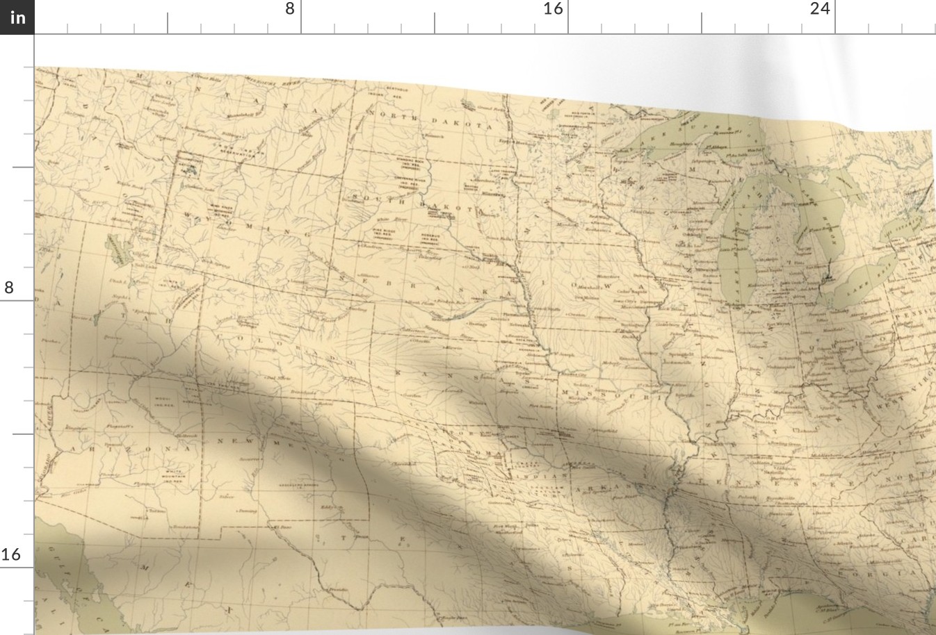 Landkarte, Vintage, neutral, USA, USA Karte, Anwendungen, Karte, Jahrgang  Stoffe | Spoonflower