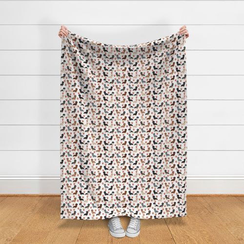 dachshund dogs fabric peach emojis cute dogs fabric 