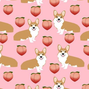 corgi peach emoji cute pink corgis fabric large corgis fabric cute dog design