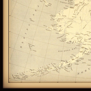 Alaska vintage map, large
