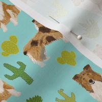 rough collie cactus fabric cute dogs pet dog cacti fabric best collie fabric for sewing projects