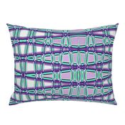 Smocked Trellis in Purple and Aquamarine, horizontal, large