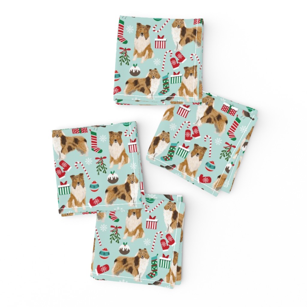 rough collie christmas fabric cute pet dog xmas holiday christmas design best christmas dogs fabric