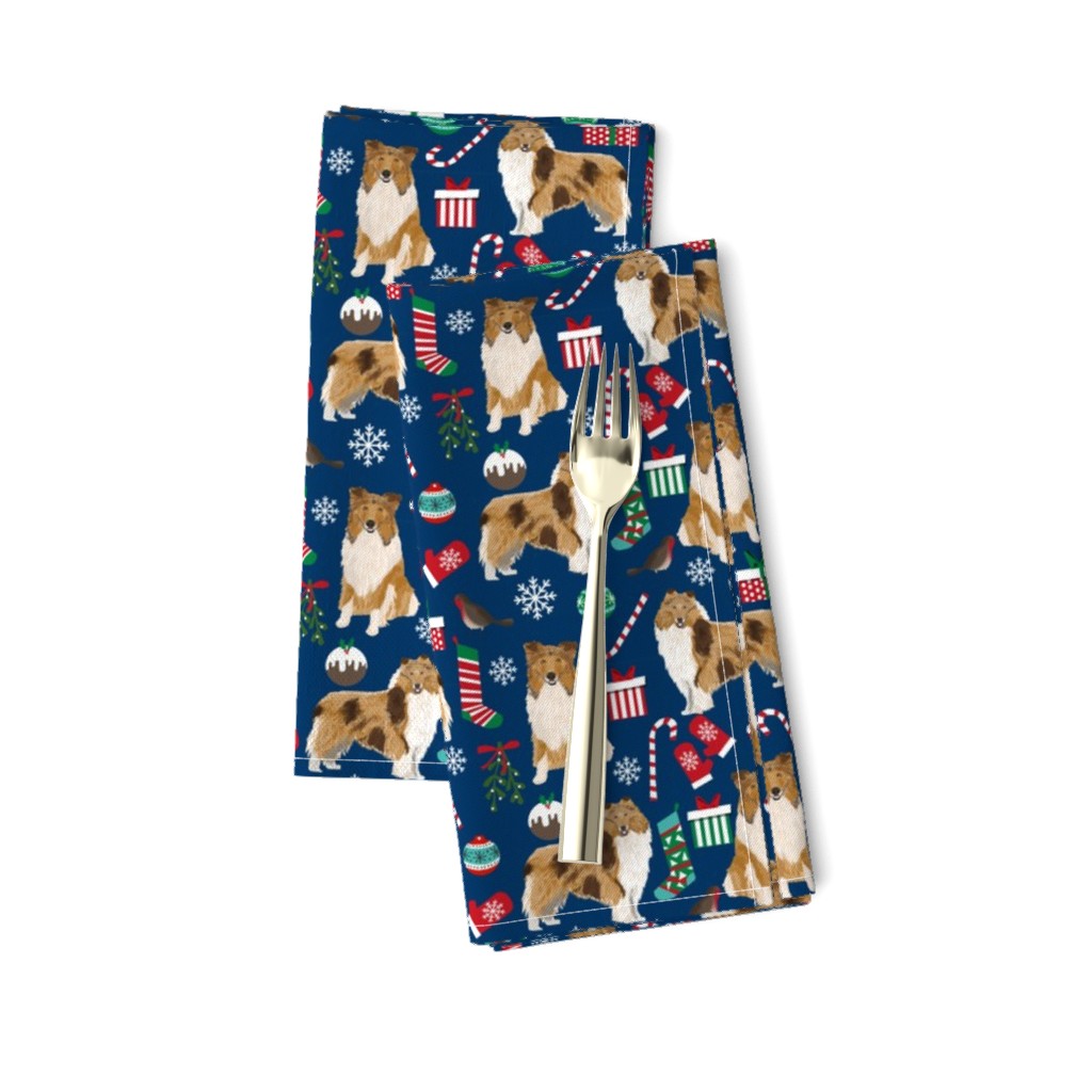 rough collie christmas fabric cute pet dog xmas holiday christmas design best christmas dogs fabric