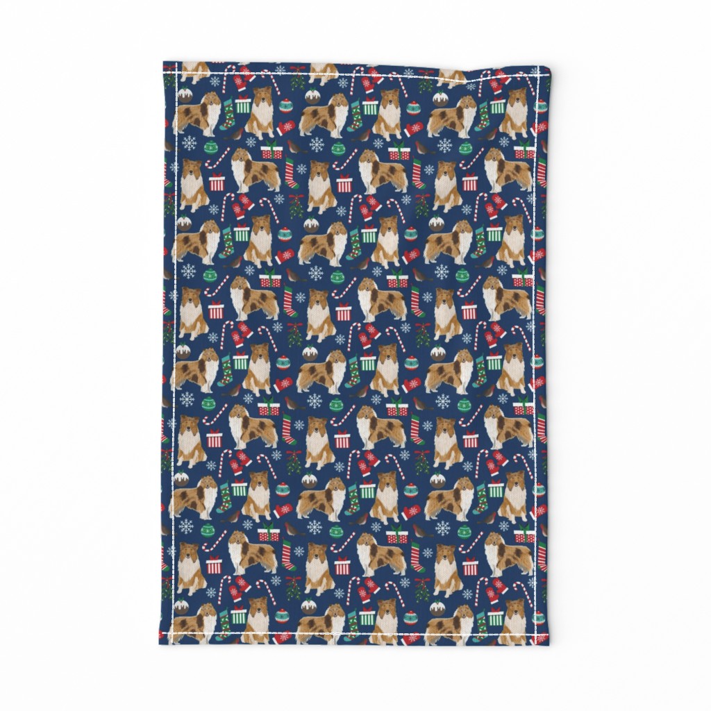 rough collie christmas fabric cute pet dog xmas holiday christmas design best christmas dogs fabric