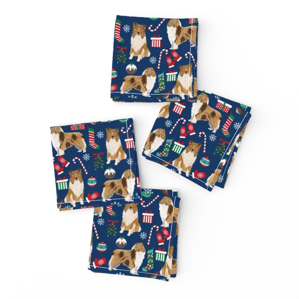 rough collie christmas fabric cute pet dog xmas holiday christmas design best christmas dogs fabric