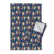 rough collie christmas fabric cute pet dog xmas holiday christmas design best christmas dogs fabric