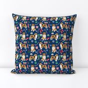 rough collie christmas fabric cute pet dog xmas holiday christmas design best christmas dogs fabric