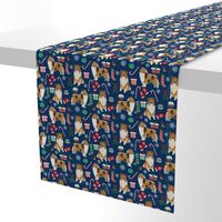 rough collie christmas fabric cute pet dog xmas holiday christmas design best christmas dogs fabric