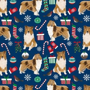 rough collie christmas fabric cute pet dog xmas holiday christmas design best christmas dogs fabric