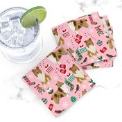 rough collie christmas fabric cute pet dog xmas holiday christmas design best christmas dogs fabric