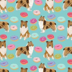 rough collie donuts fabric cute donut design best collie fabric collies fabric print pattern