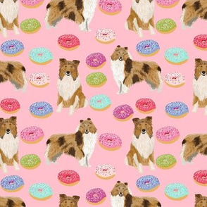 rough collie donuts fabric cute donut design best collie fabric collies fabric print pattern