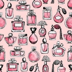 perfume // vintage pink watercolor beauty perfume bottles girls valentines cute perfume