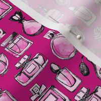 perfume // vintage perfume bottles pink magenta girls beauty fabric cute vintage fabric