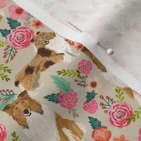 rough collie florals fabric cute collies design best collie dog fabric floral vintage florals les fleurs fabric