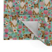 rough collie florals fabric cute collies design best collie dog fabric floral vintage florals les fleurs fabric