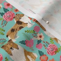 rough collie florals fabric cute collies design best collie dog fabric floral vintage florals les fleurs fabric