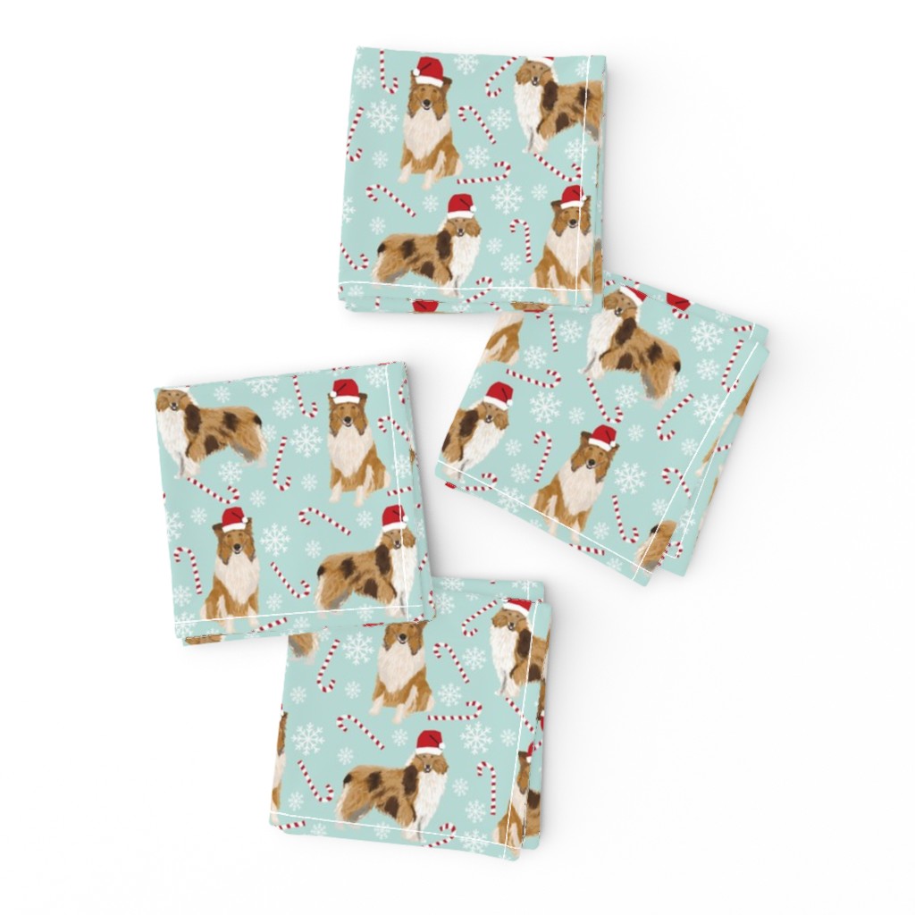 rough collie christmas fabric cute pet dog xmas holiday christmas design best christmas dogs fabric