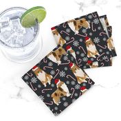 rough collie christmas fabric cute pet dog xmas holiday christmas design best christmas dogs fabric