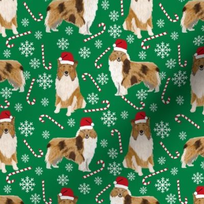 rough collie christmas fabric cute pet dog xmas holiday christmas design best christmas dogs fabric