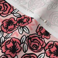 roses // pink florals vintage roses rose fabric pink flowers floral design