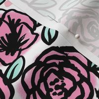 roses // pink rose cute girls valentines floral fabric pink roses florals fabric pink rose