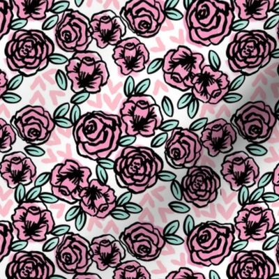 roses // vintage rose floral fabric cute roses fabric pink rose fabric best vintage florals rose fabric