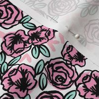 roses // vintage rose floral fabric cute roses fabric pink rose fabric best vintage florals rose fabric