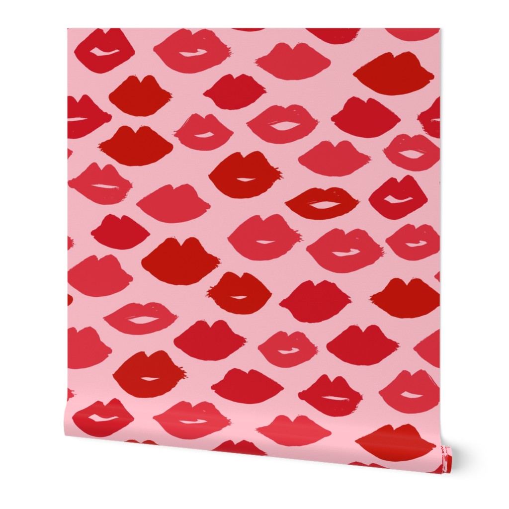 lips // pink lips lipstick valentines fabric beauty lipstick girls makeup fabric design