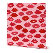 lips // pink lips lipstick valentines fabric beauty lipstick girls makeup fabric design