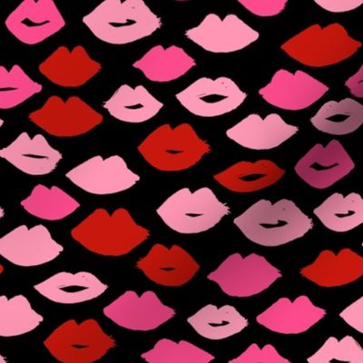 lips // red and pink lipstick beauty fashion fabric lipstick valentines fabric print andrea lauren fabric andrea lauren design