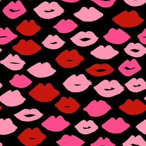 lips // red and pink lipstick beauty fashion fabric lipstick valentines fabric print andrea lauren fabric andrea lauren design