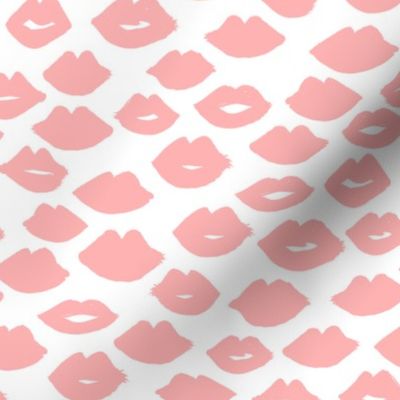 lips // lipstick pink lips kiss kisses fabric cute valentines print pattern illustration andrea lauren fabric andrea lauren design