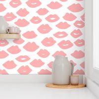 lips // lipstick pink lips kiss kisses fabric cute valentines print pattern illustration andrea lauren fabric andrea lauren design
