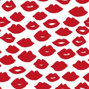 lips // red lips fabric cute lips pattern lipstick print pattern fabric fashion print andrea lauren fabric andrea lauren design
