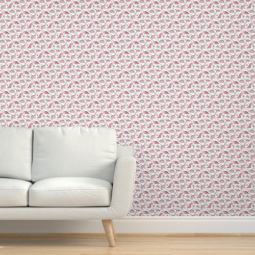 Dinosaurs In Pink 1 5 Inch Wide Spoonflower