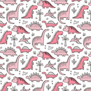 Dinosaurs in Pink 1,5 inch wide